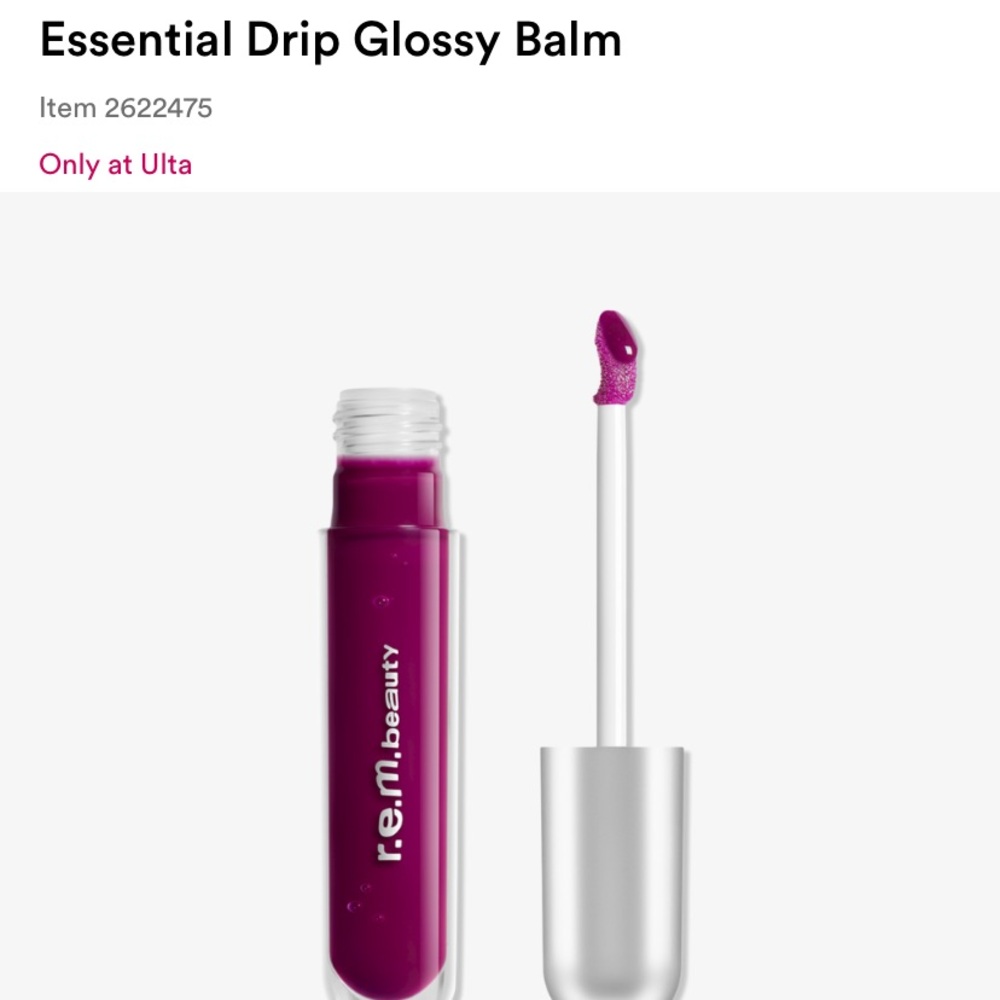 New R.E.M. REM Essential Drip Glossy Balm Lip Gloss Purple Juice Box